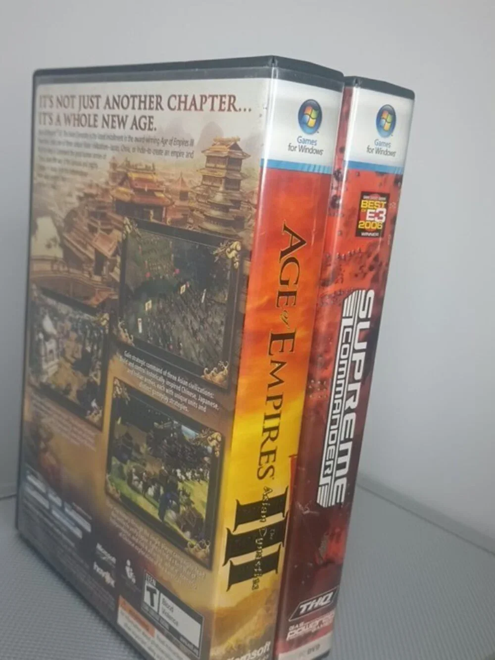 Lot of 2 PC Games Age of Empires III Asian Dynasties + Supreme Commander Tested